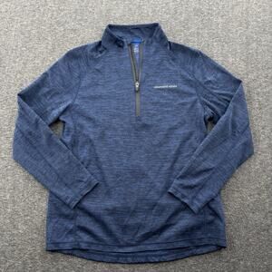 Vineyard Vines Mens Performance 1/4 Zip Pullover Small Blue Striped GUC